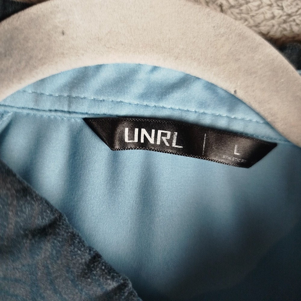 UNRL x Barstool Performance Golf Blue Navy Polo Shirt AOP Athletic Fit Mens L - Picture 5 of 11